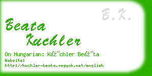 beata kuchler business card